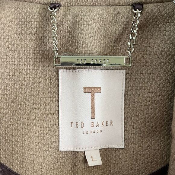 Ted Baker DONNATA Double Breasted Camel Wool Cape Coat | Size Large - Picture 3 of 11